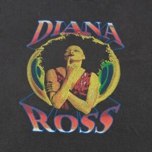 Diana Ross Upside Down Stranger Things The Supremes Graphic Black Tee Size Large